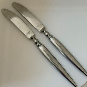 2pc SALADMASTER Ellise Dinner Knives 9 1/4” Stainless Satin Frosted Japan Hollow